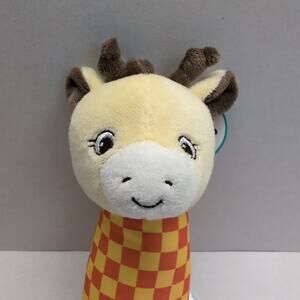 Garanimals Giraffe Hand Rattle Grabber Plush Yellow Stuffed Animal Baby Toy